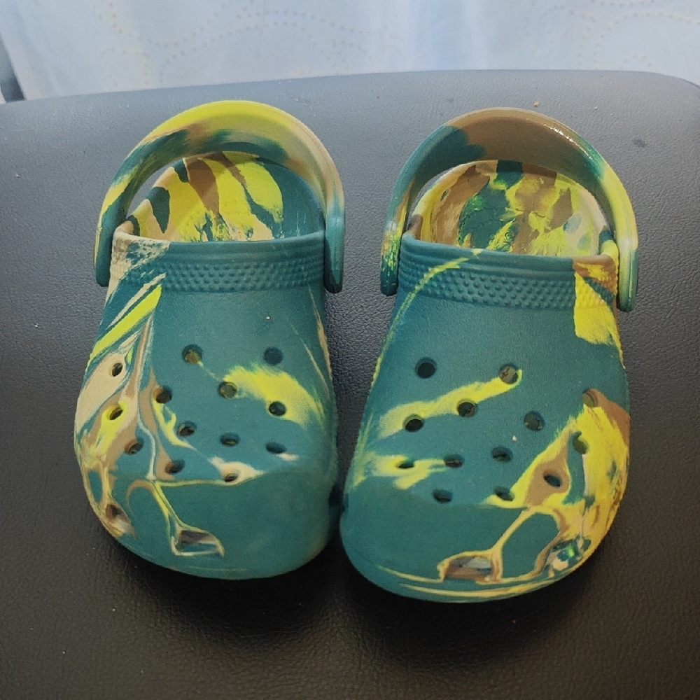 CROCS Kids Blue and Yellow Water Shoes